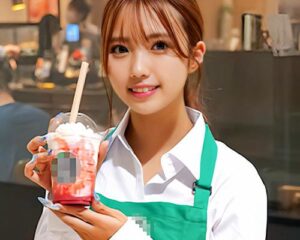 素人ナンパ師：緑色のエプロンをつけた有名カフェのウェイトレスに声をかけ、彼女をゲットした童貞男性！【エロ動画 天鹿】