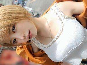 <素人>金髪ギャル◇ショートカット巨乳巨尻！ドMでエロ可愛い女の子がお風呂でフェラ、ホテルで寝バック、ファック！【エロ動画 天鹿】